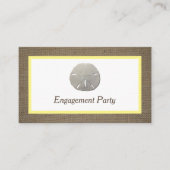 Sand Dollar & Burlap Engagement Party Ticket (Vorderseite)