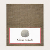 Sand Dollar & Burlap Foto ändern Datum Karte (Außenseite Aufgefaltet)