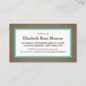 Sand Dollar & Burlap Geburtstagsparty Ticket (Rückseite)