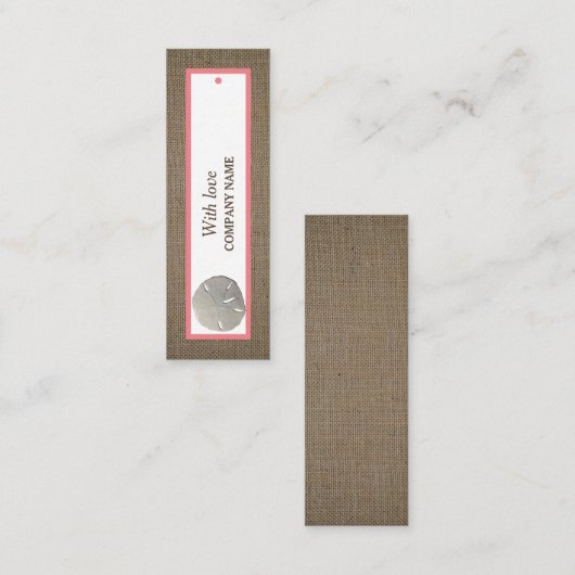 Sand Dollar & Burlap-Geschenk-Tag Mini Visitenkarte (Vorne/Hinten)