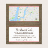 Sand Dollar & Burlap Grand Eröffnungskarte Visitenkarten (Innenseite Aufgefaltet)