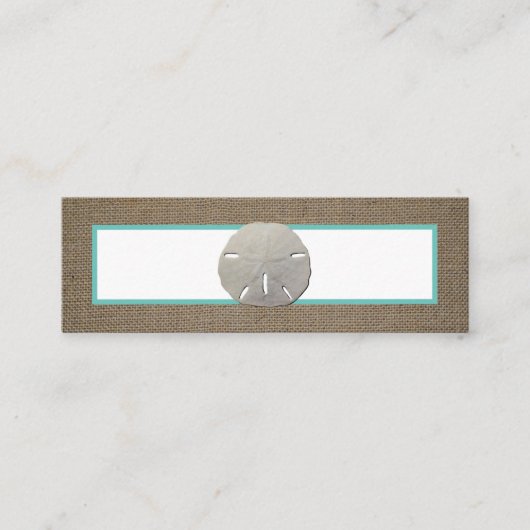 Sand Dollar & Burlap Lesezeichen Card Mini Visitenkarte (Vorderseite)