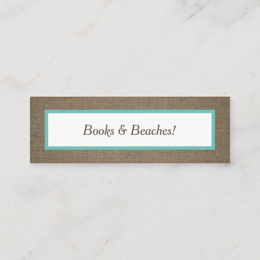 Sand Dollar & Burlap Lesezeichen Card Mini Visitenkarte (Rückseite)