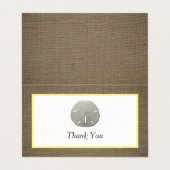 Sand Dollar & Burlap Logo/Foto Dankeschön Karte (Außenseite Aufgefaltet)