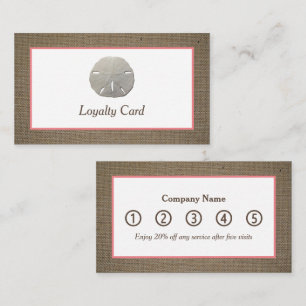 Sand Dollar & Burlap Loyalty Card Visitenkarte