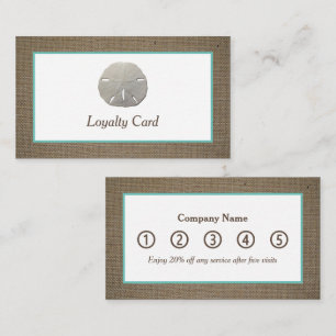 Sand Dollar & Burlap Loyalty Card Visitenkarte