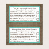 Sand Dollar & Burlap Menü Auswahlkarte (Innenseite Aufgefaltet)