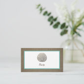 Sand Dollar & Burlap RSVP-Karte Visitenkarte (Stehend Vorderseite)