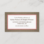 Sand Dollar & Burlap Save the Date Card Visitenkarte (Rückseite)