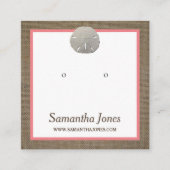 Sand Dollar & Burlap Schmuckkarte Quadratische Visitenkarte (Vorderseite)