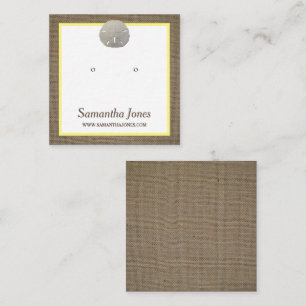 Sand Dollar & Burlap Schmuckkarte Quadratische Visitenkarte