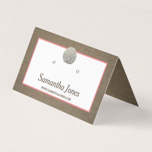 Sand Dollar & Burlap Schmuckkarte Visitenkarten