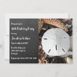 Sand Dollar Chalkboard Geburtstagsparty Einladung