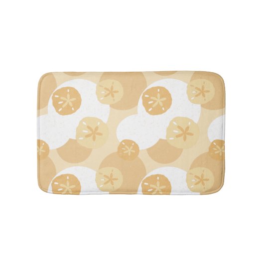 Sand Dollar Coastprint Beige Weißes Muster Badematte (Vorderseite)