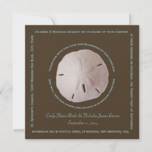 Sand Dollar Cube Text Design Wedding Einladung