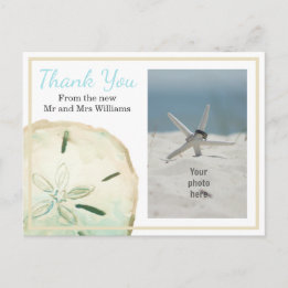 Sand Dollar Danke Strand Foto Ankündigungspostkarte