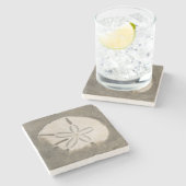 Sand-Dollar (Echinarachnius parma) Steinuntersetzer (Seitenansicht)