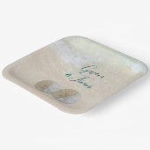 Sand Dollar Edge of Sea Wedding Pappteller (Gewinkelt)