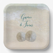 Sand Dollar Edge of Sea Wedding Pappteller (Vorderseite)