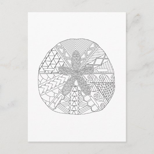 Sand Dollar Erwachsene Färbung Postkarte (Vorderseite)