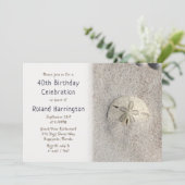 Sand Dollar Geburtstagsparty für seine Einladung (Stehend Vorderseite)