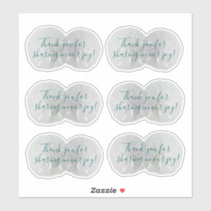 Sand Dollar Hochzeit Danke, dass du Sticker geform
