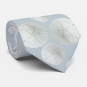 Sand-Dollar-Hochzeits-Schlips Grau-Blau Krawatte (Gerollt)