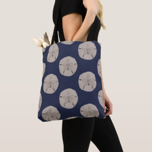 Sand-Dollar-Illustrations-Muster-Marine-Blau Tasche