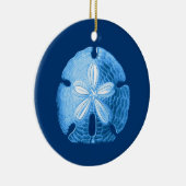 Sand Dollar in Shades von Indigo Blue Keramik Ornament (Rechts)