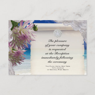 Sand Dollar & Lace Tropical Empfang Card Begleitkarte