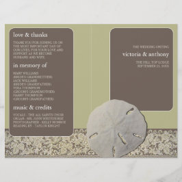 Sand-dollar-Lace, Vintag Beach Wedding Program
