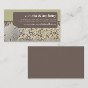 Sand dollar Lace, Vintag Beach Wedding Website Begleitkarte