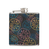 Sand Dollar Lines Red Yellow Blue Flachmann (Vorderseite)