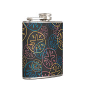 Sand Dollar Lines Red Yellow Blue Flachmann (Rechts)