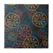 Sand Dollar Lines Red Yellow Blue Fliese (Vorderseite)
