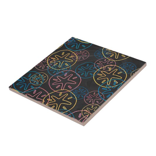 Sand Dollar Lines Red Yellow Blue Fliese (Seite)