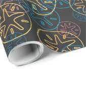 Sand Dollar Lines Red Yellow Blue Geschenkpapier (Rolleneckpunkt)