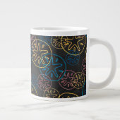 Sand Dollar Lines Red Yellow Blue Jumbo-Tasse (Rechts)