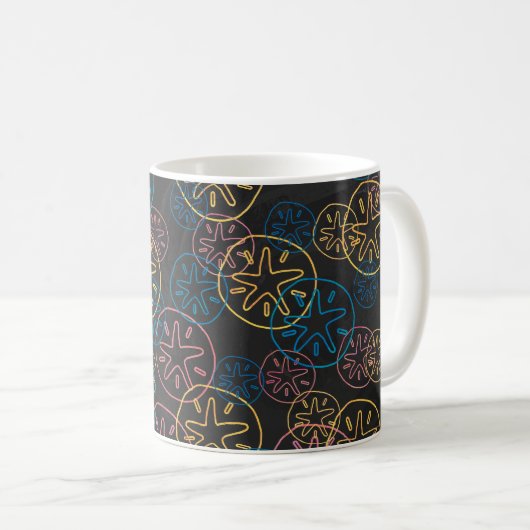 Sand Dollar Lines Red Yellow Blue Kaffeetasse (VorderseiteRechts)