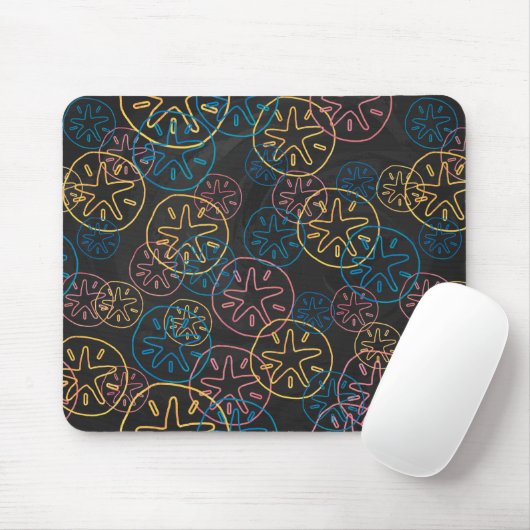 Sand Dollar Lines Red Yellow Blue Mousepad (Mit Mouse)