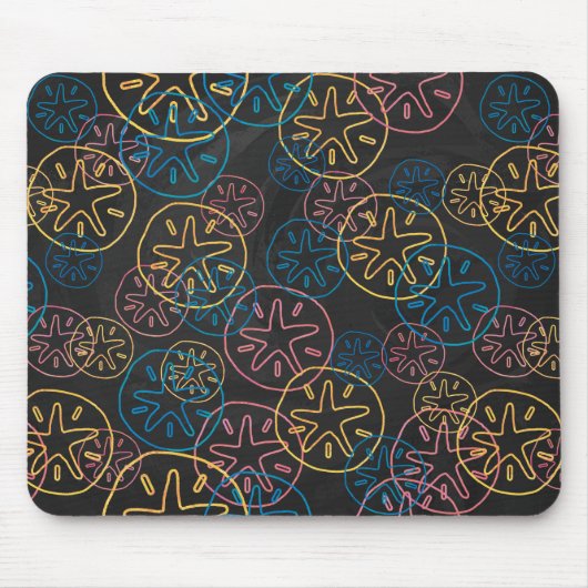 Sand Dollar Lines Red Yellow Blue Mousepad (Vorne)
