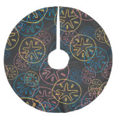 Sand Dollar Lines Red Yellow Blue Polyester Weihnachtsbaumdecke (Vorderseite)
