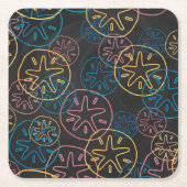 Sand Dollar Lines Red Yellow Blue Rechteckiger Pappuntersetzer (Vorderseite)