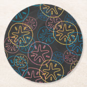 Sand Dollar Lines Red Yellow Blue Runder Pappuntersetzer (Vorderseite)