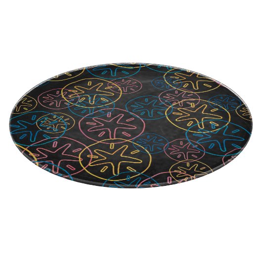 Sand Dollar Lines Red Yellow Blue Schneidebrett (Ecke)