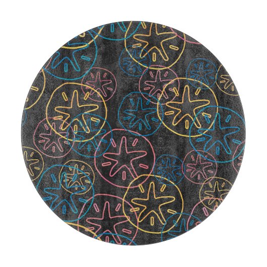 Sand Dollar Lines Red Yellow Blue Schneidebrett (Vorderseite)