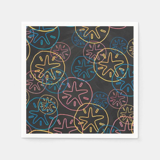 Sand Dollar Lines Red Yellow Blue Serviette (Vorderseite)