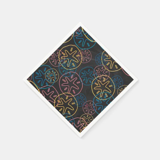 Sand Dollar Lines Red Yellow Blue Serviette (Ecke)