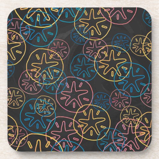 Sand Dollar Lines Red Yellow Blue Untersetzer (Vorderseite)