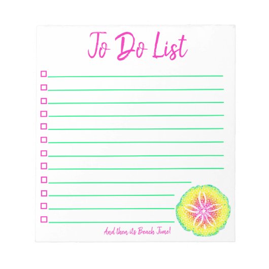 Sand-Dollar-Liste Notizblock (Vorderseite)